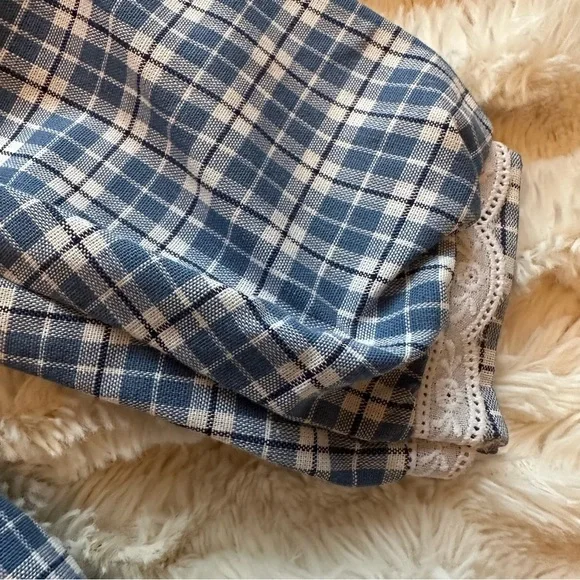 Vintage Carter’s Baby Girl Collar Blue Plaid Smocked Classic Romper 12-18m - Picture 5 of 11